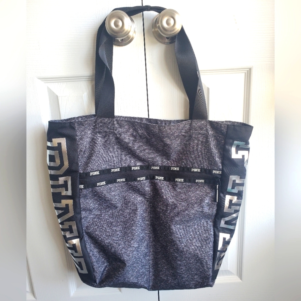 Victoria's Secret Pink Tote with Make Up bag, black